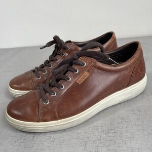 Ecco Soft 7 City Sneakers Brown Leather Casual Shoes Mens US 6 / EUR 40